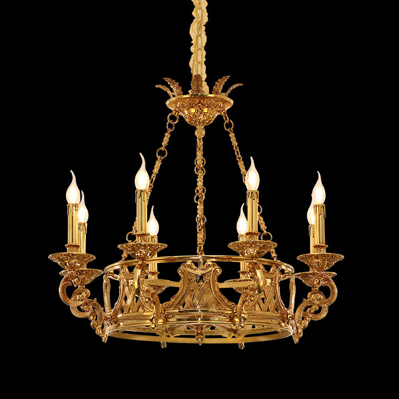 2.7' Brass Wheel Chandelier - Jewellery Top Lighting