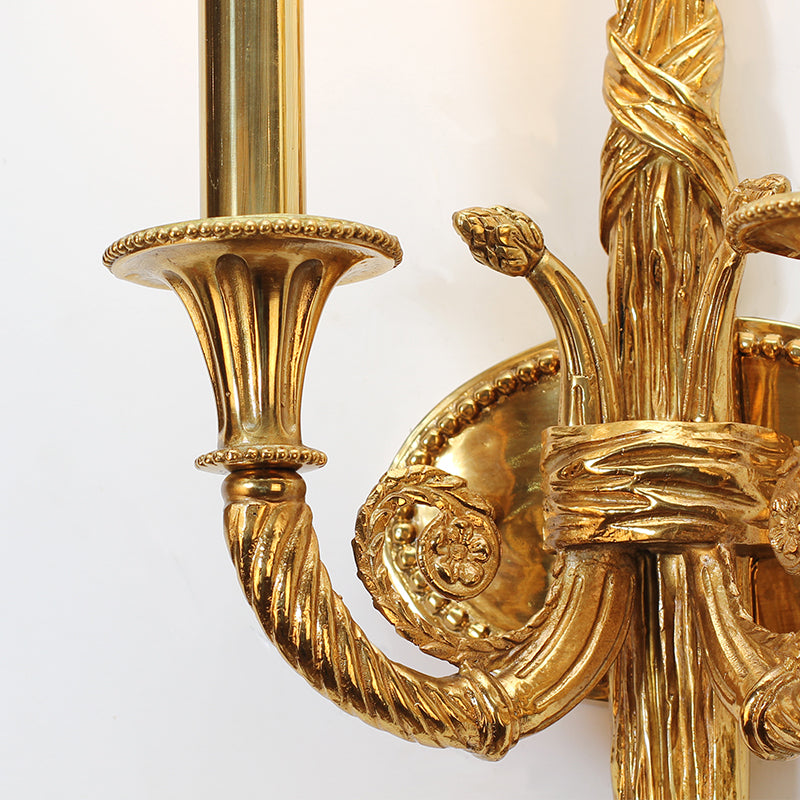 2 Lights Traditional Brass Wall Lamp - Jewellery Top Lighting