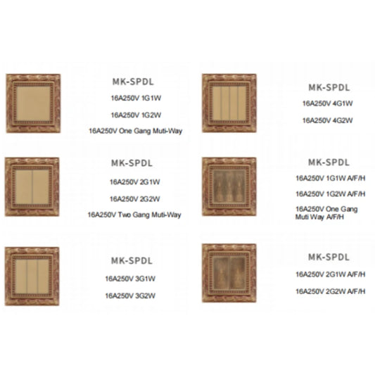 Capacitive touch brass wall switch with LED indicator for modern homes