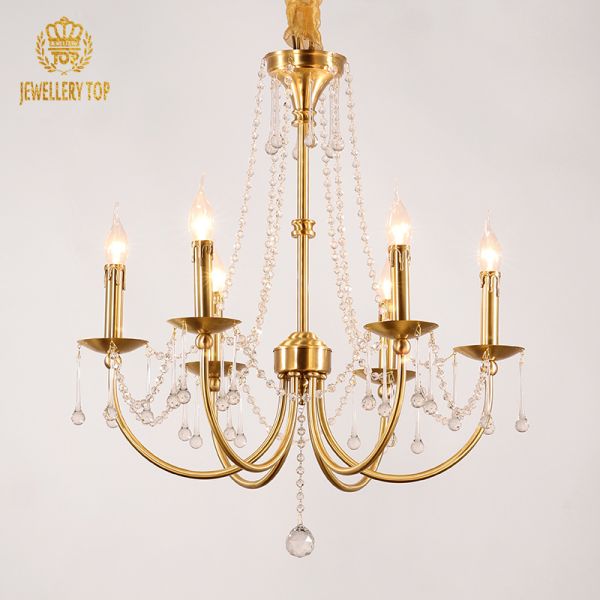6 Arms Victorian Simple Chandelier - Jewellery Top Lighting