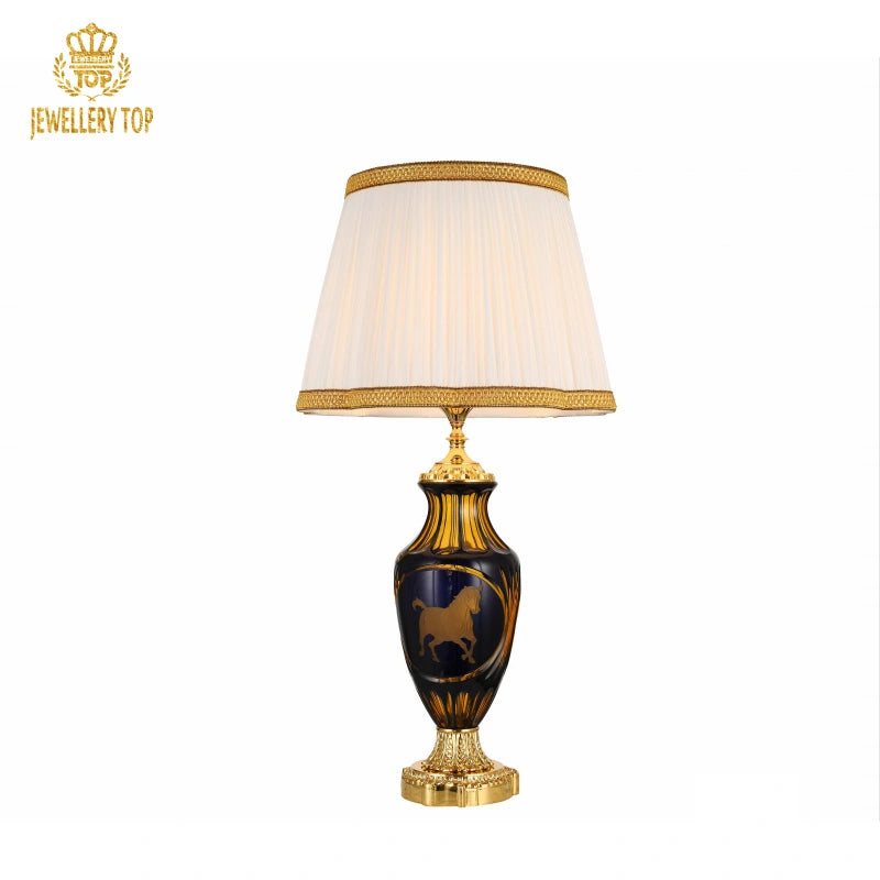 Elegant Living Room Table Light with White Pleated Shade