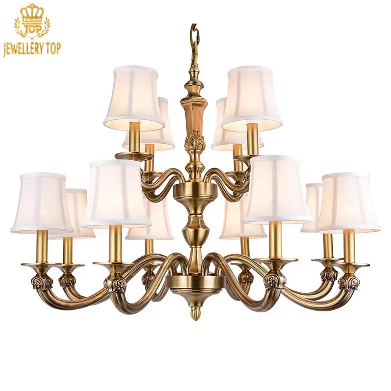 American country vintage chandelier with floral motifs and bronze finish