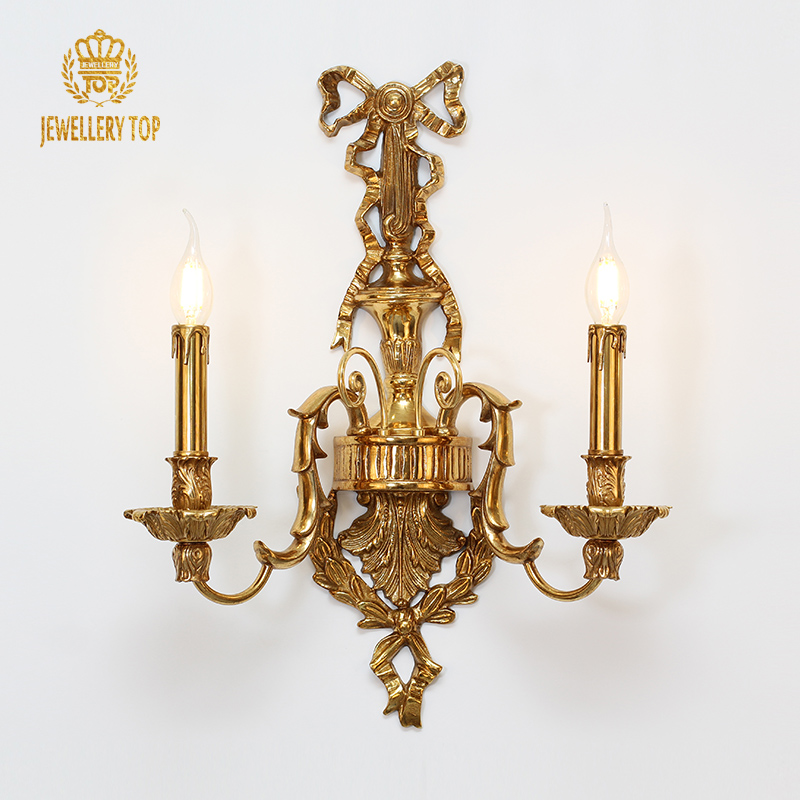 Arc de Laurel Brass Wall Lights - Jewellery Top Lighting