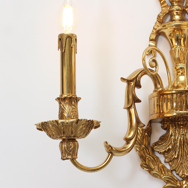 Arc de Laurel Brass Wall Lights - Jewellery Top Lighting