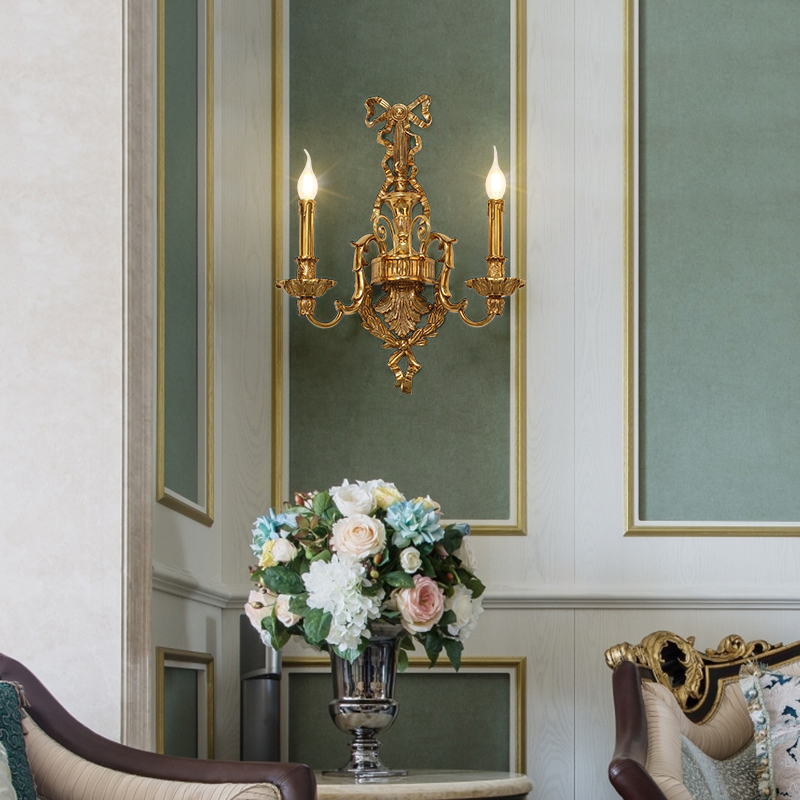 Arc de Laurel Brass Wall Lights - Jewellery Top Lighting