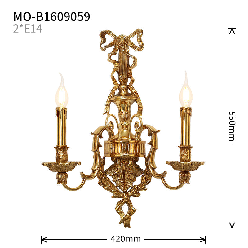 Arc de Laurel Brass Wall Lights - Jewellery Top Lighting