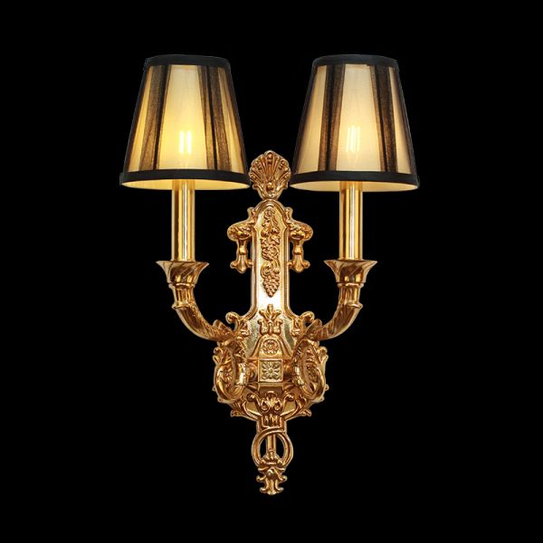 Aria Regal Bedroom Brass Sconce 1/2 Lights - Jewellery Top Lighting