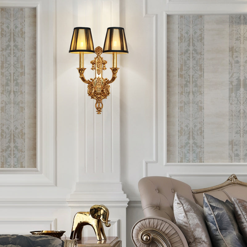 Aria Regal Bedroom Brass Sconce 1/2 Lights - Jewellery Top Lighting
