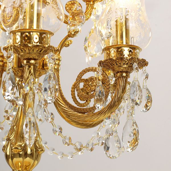 Brass sculpted arms on Astra Coronis Candelabra Table Lamp