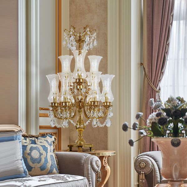 Luxury vintage-style Astra Coronis Candelabra Table Lamp centerpiece
