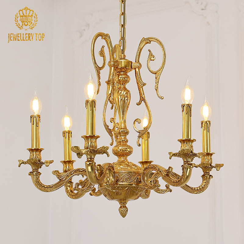Aurelian Scroll Neoclassical Chandelier 24.80" - Jewellery Top Lighting