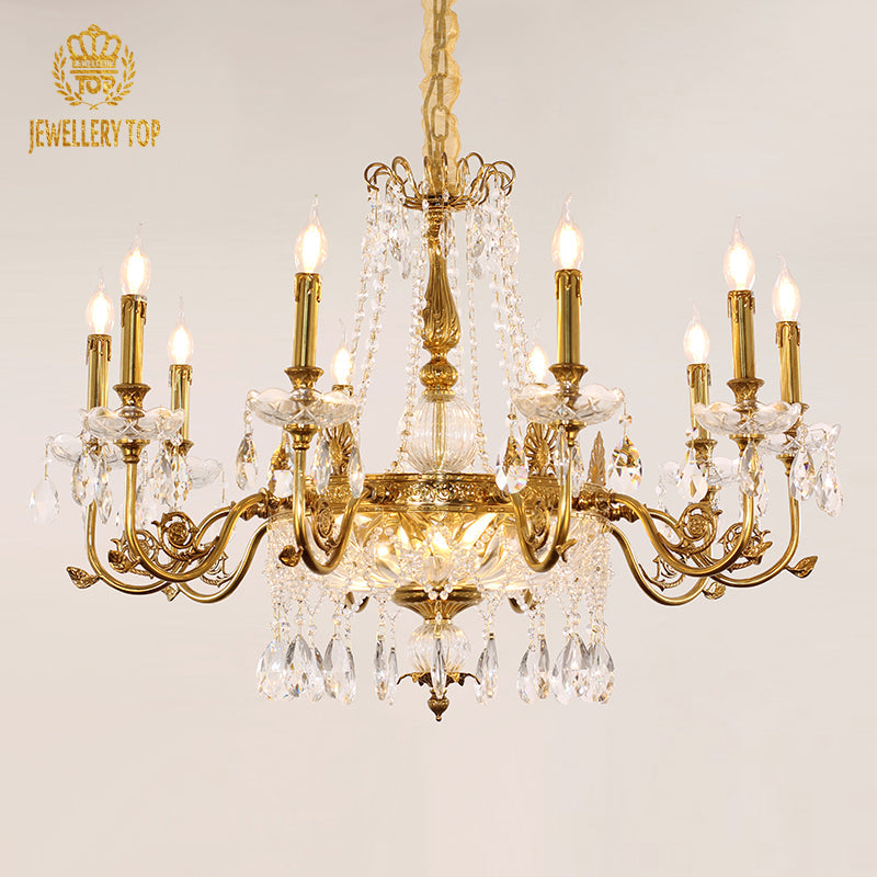 Aurora Antiqua Vintage Brass Chandelier 6/8/10
