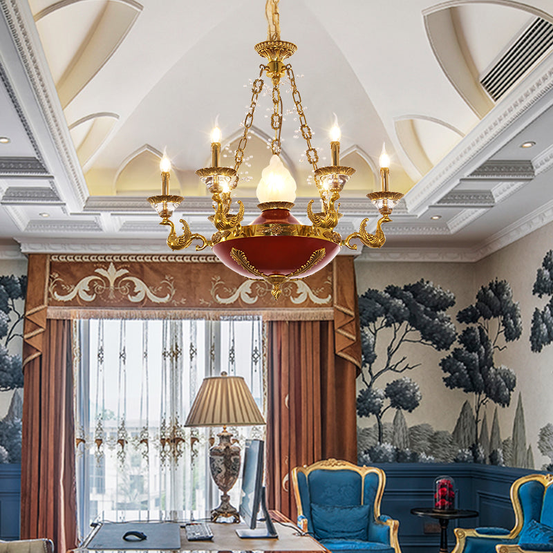 Elegant combination of brass and glass in mid century lighting.