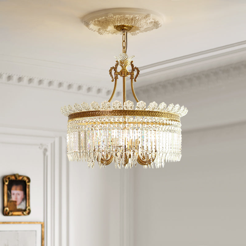 Aurora Radiance Crystal Pendat Lamp illuminating a stylish interior