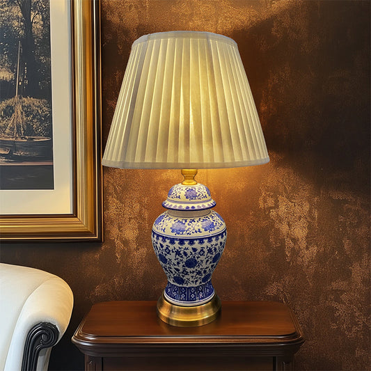 Blue And White Porcelain Table Lamp - Jewellery Top Lighting