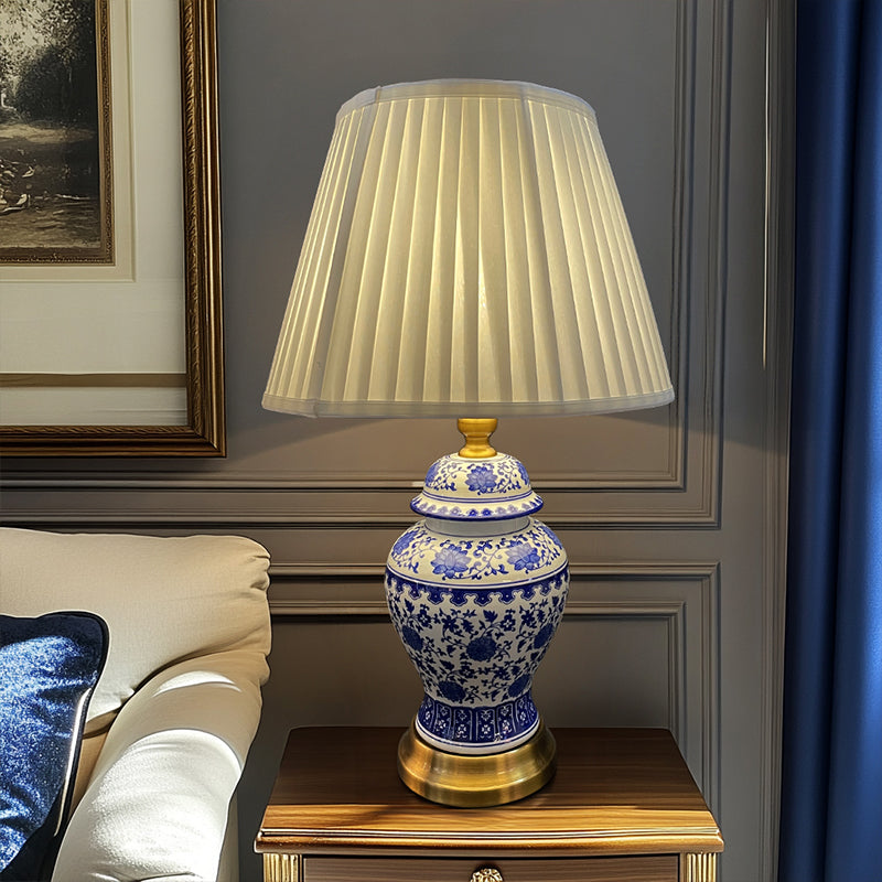 Blue And White Porcelain Table Lamp - Jewellery Top Lighting
