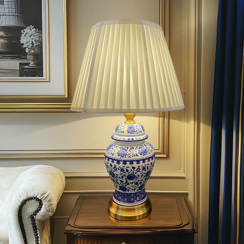 Blue And White Porcelain Table Lamp - Jewellery Top Lighting
