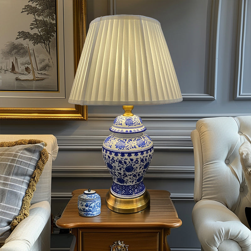 Blue And White Porcelain Table Lamp - Jewellery Top Lighting