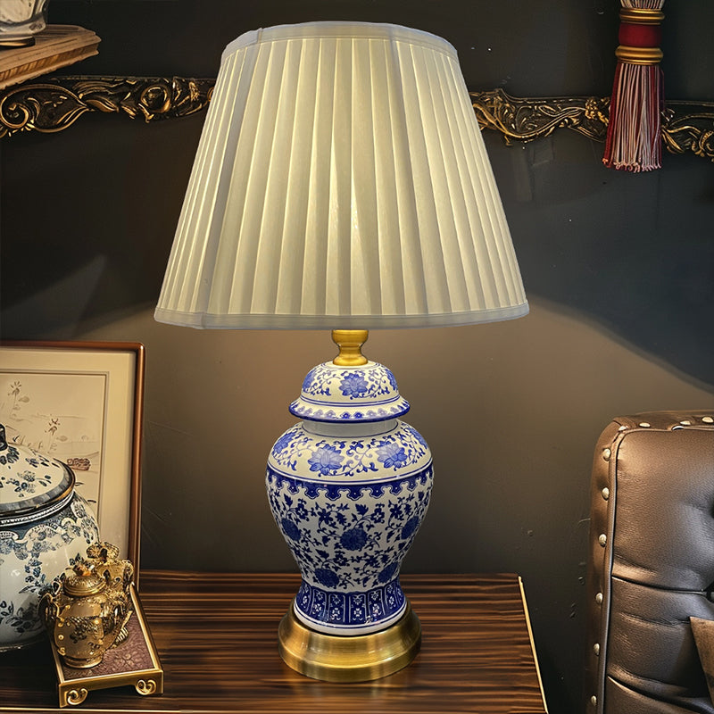 Blue And White Porcelain Table Lamp - Jewellery Top Lighting