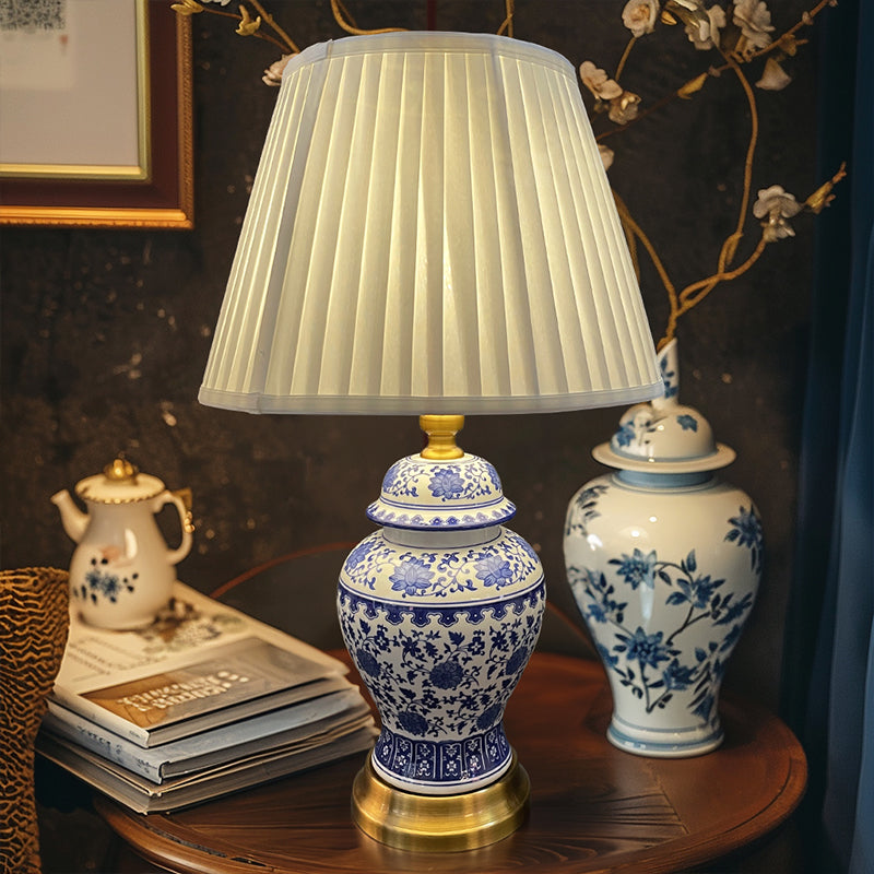 Blue And White Porcelain Table Lamp - Jewellery Top Lighting
