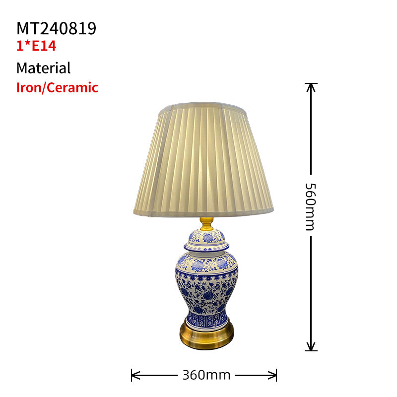 Blue And White Porcelain Table Lamp - Jewellery Top Lighting