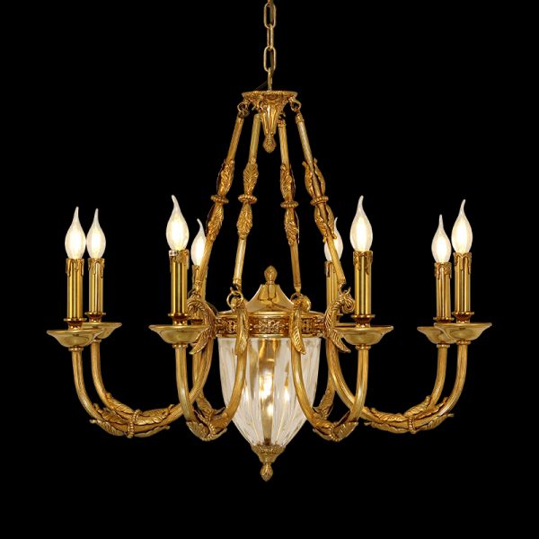 crystal base brass chandelier
