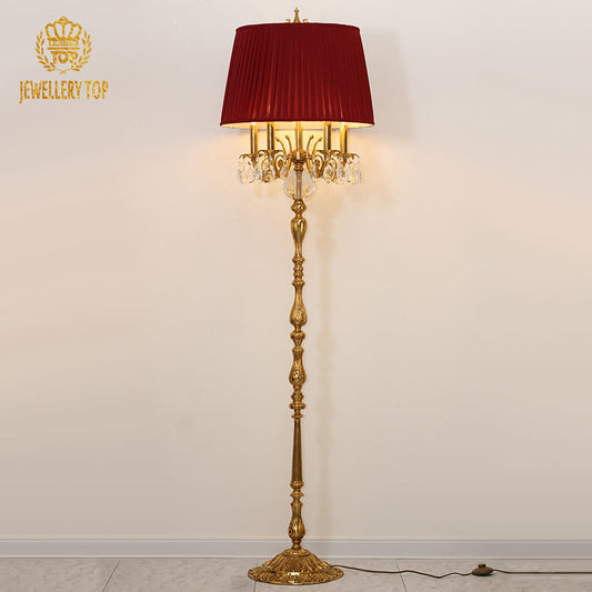 Brass Antique Floor Lamp - Jewellery Top Lighting