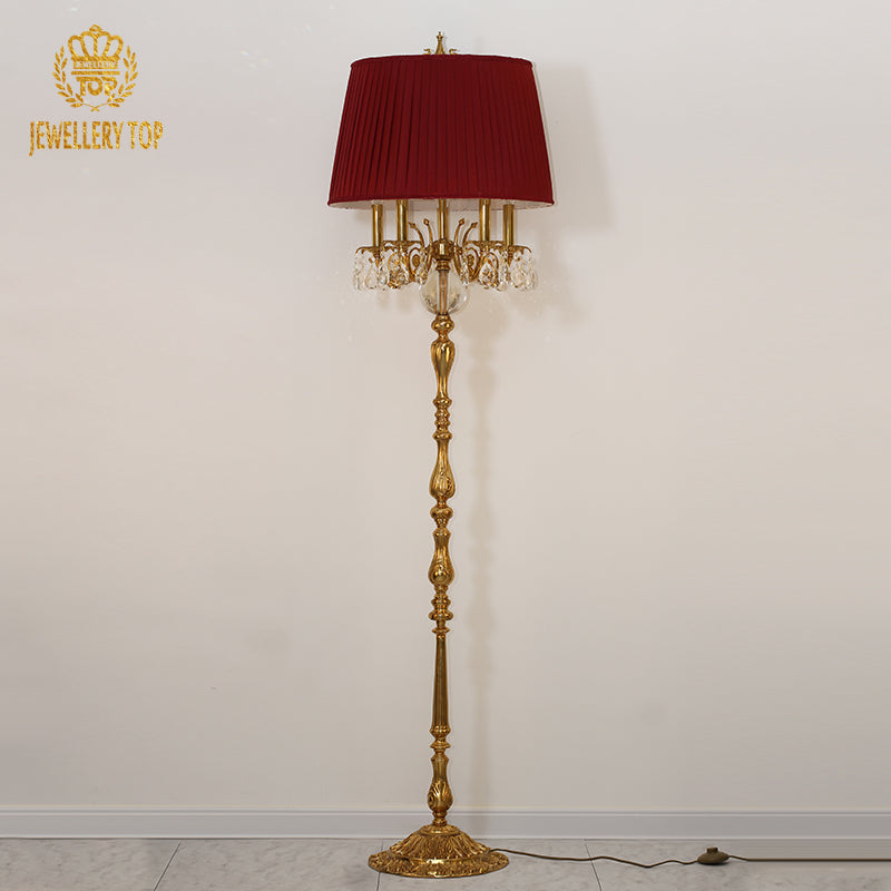 Brass Antique Floor Lamp - Jewellery Top Lighting