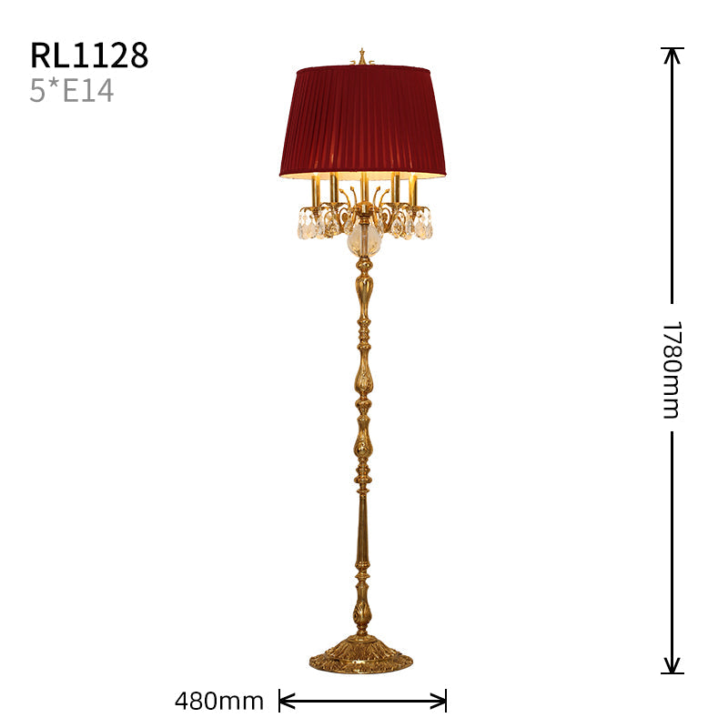 Brass Antique Floor Lamp - Jewellery Top Lighting