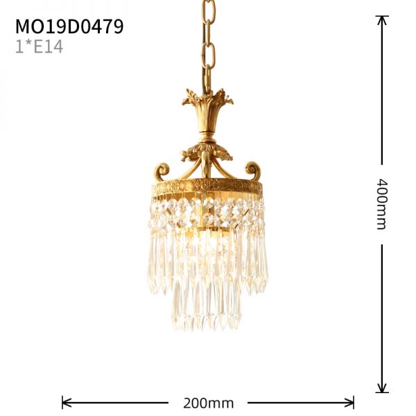 Brass&Crystal Pendant Light - Jewellery Top Lighting