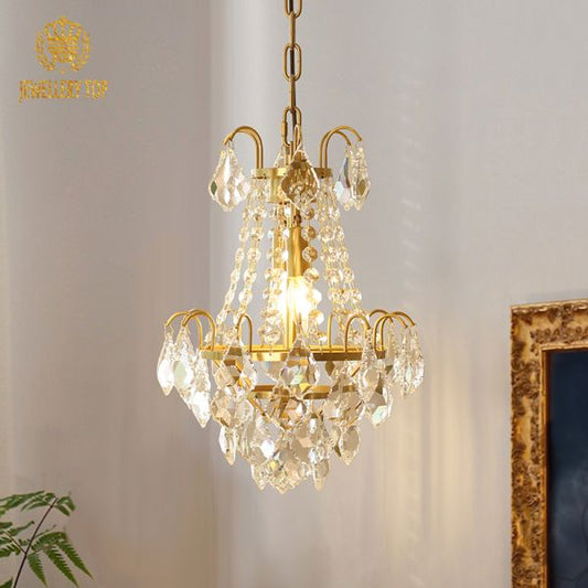 Brass&Crystal Pendant Lightng - Jewellery Top Lighting