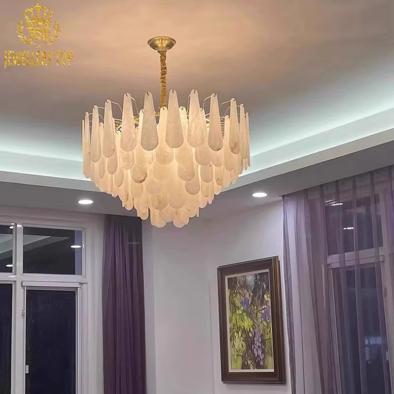 Celestia Alabaster Stone Chandelier