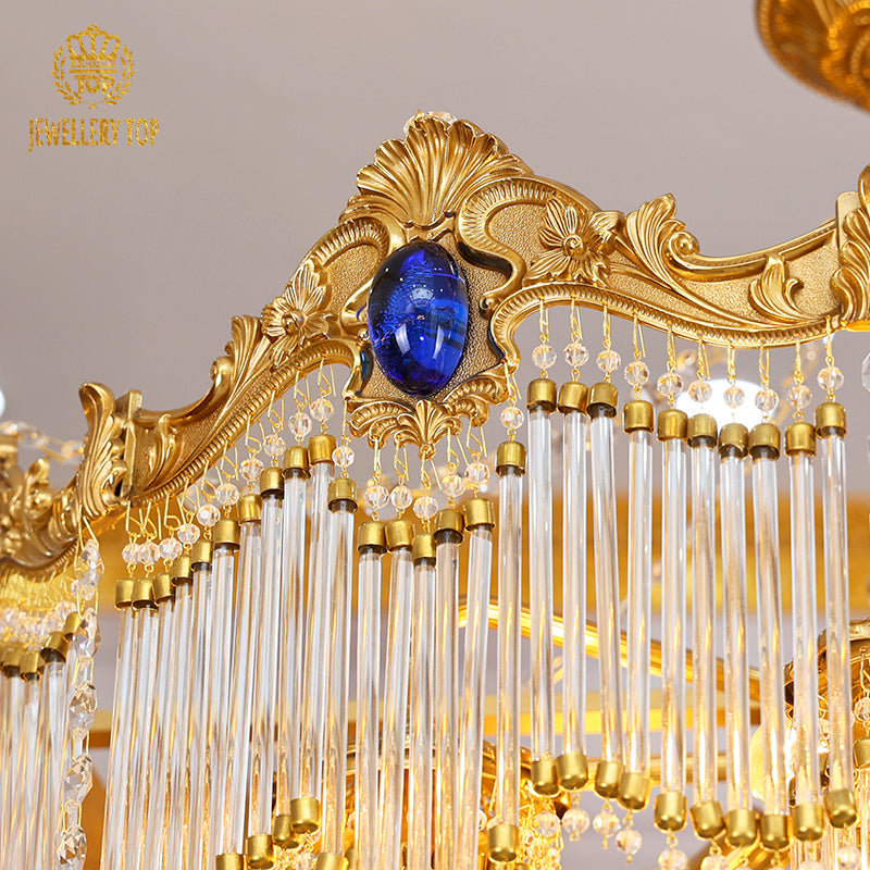 Sparkling crystal accents on the Celestial Sovereign Royal Chandelier