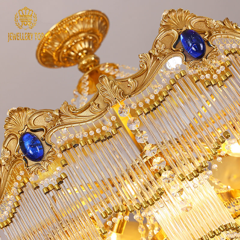 Detailed glass features of the Celestial Sovereign Royal Chandelier