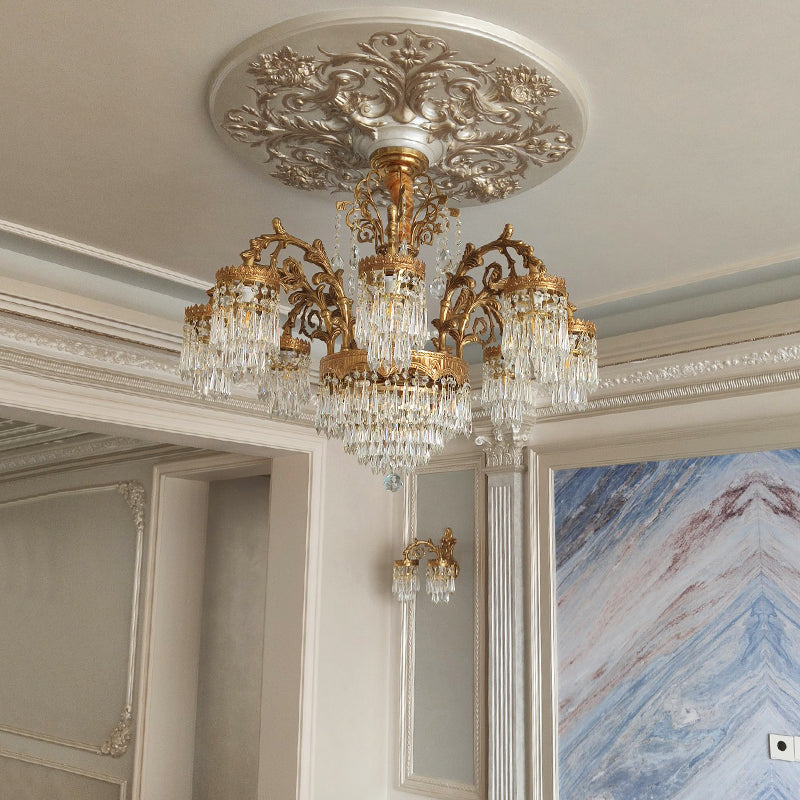 Rococo-inspired chandelier illuminating with elegance and antique charm