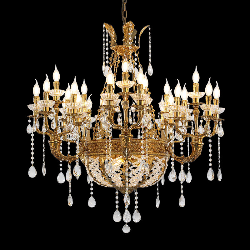 Classical Brass Antique Chandelier - Jewellery Top Lighting
