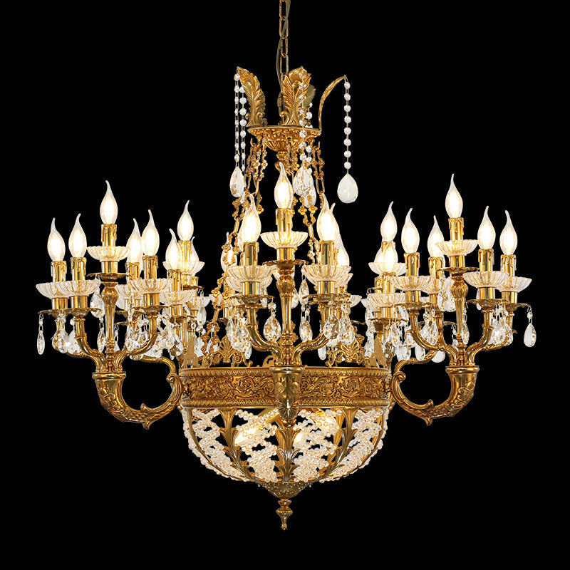 Classical Brass Antique Chandelier - Jewellery Top Lighting