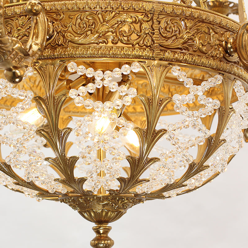 Classical Brass Antique Chandelier - Jewellery Top Lighting