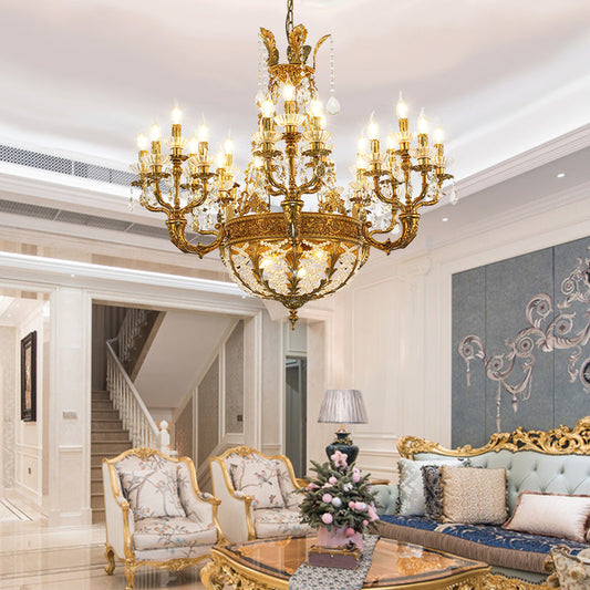 Classical Brass Antique Chandelier - Jewellery Top Lighting