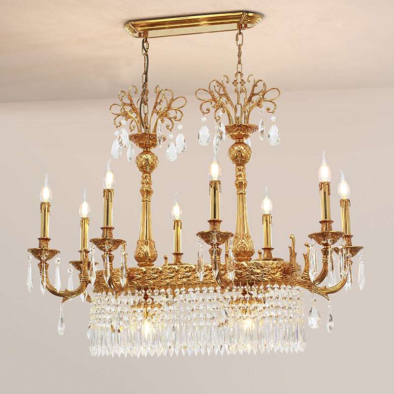 Dining Rectangle Brass Antique Chandelier
