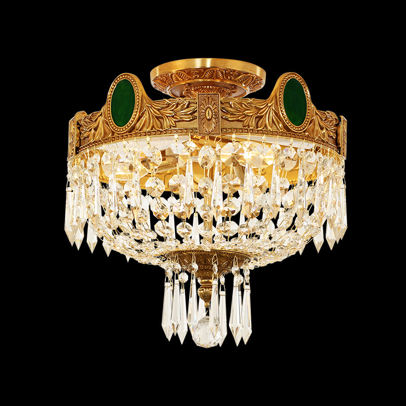 Emerald Empress Vintage Flush Mount Ceiling Light - Jewellery Top Lighting