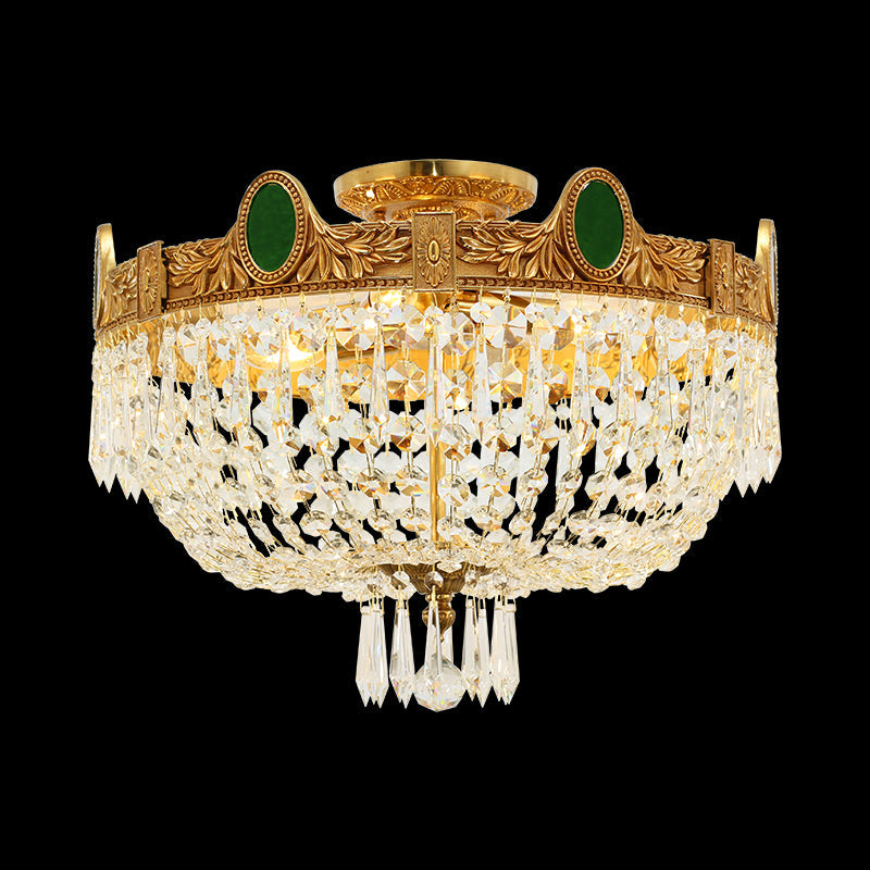 Emerald Empress Vintage Flush Mount Ceiling Light - Jewellery Top Lighting