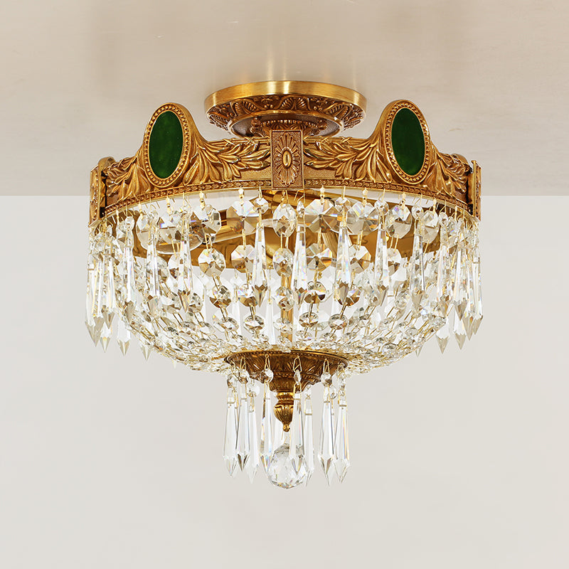 Emerald Empress Vintage Flush Mount Ceiling Light - Jewellery Top Lighting