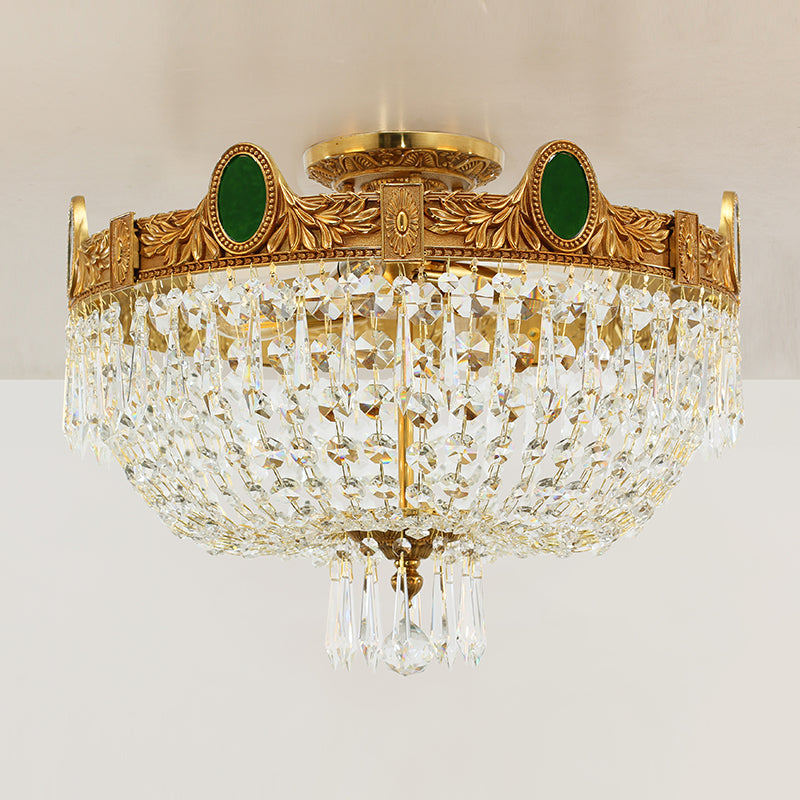 Emerald Empress Vintage Flush Mount Ceiling Light - Jewellery Top Lighting