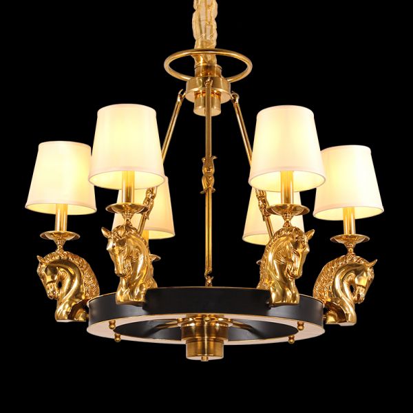 Equestrian Majesty Horse Wheel Chandelier 2.46'/2.95' - Jewellery Top Lighting