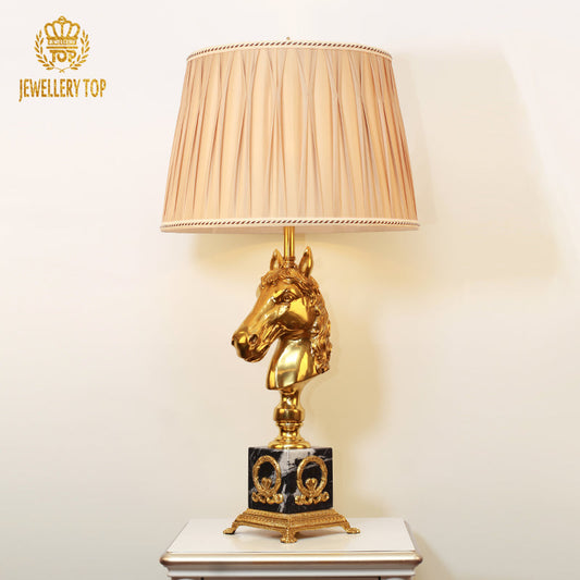 Decorative Equus Imperium Horse Bronze Table Lamp with marble base