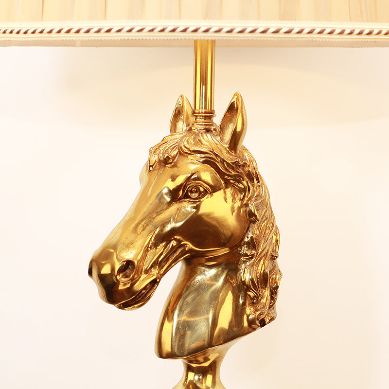 Equus Imperium Horse Bronze Table Lamp showing detailed brass sculpture