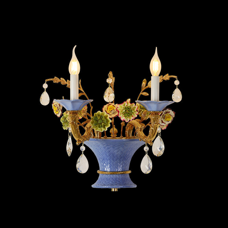 Florence Bloom Ceramic Wall Sconce - Jewellery Top Lighting