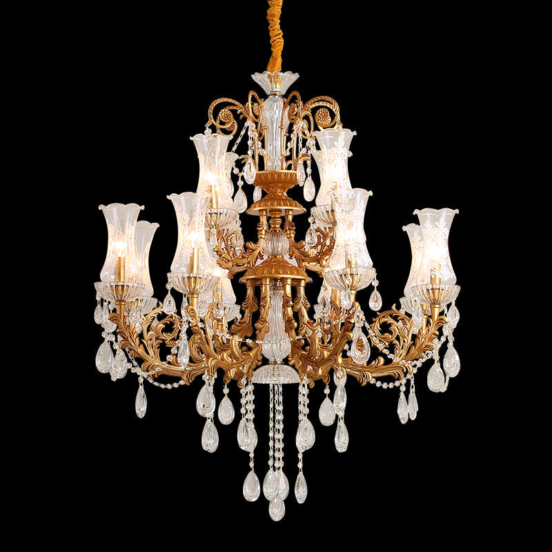 Franch Brass Crystal Chandelier - Jewellery Top Lighting
