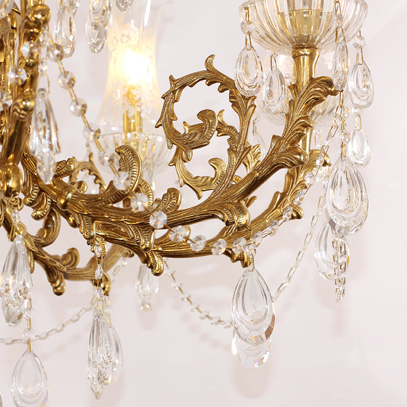 Franch Brass Crystal Chandelier - Jewellery Top Lighting